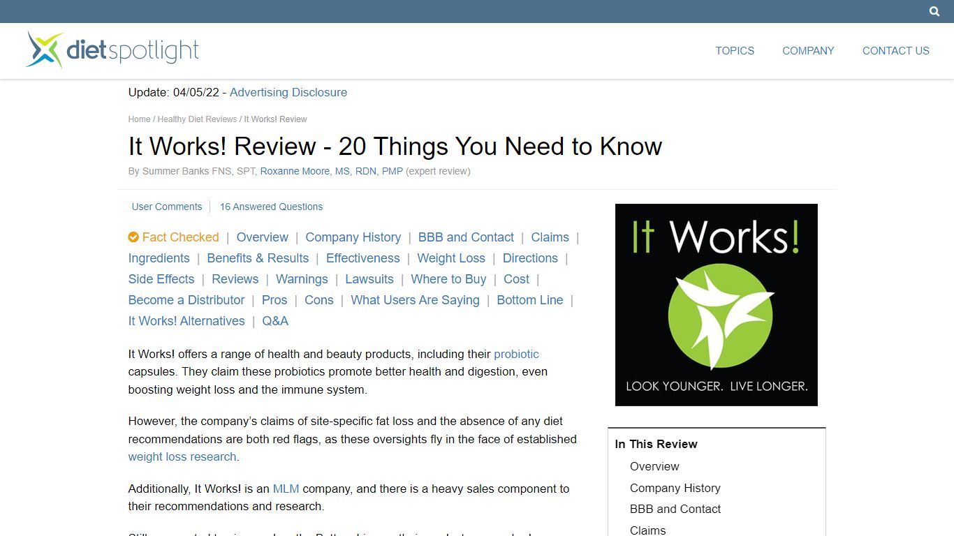 It Works! Review - 20 Things You Need to Know - DietSpotlight